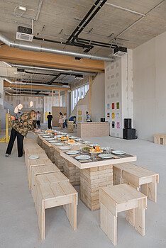 Biofabrique Kantnine in der Festivalzentrale der Vienna Design Week